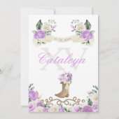 Charro Prinses Lila Western Quinceañera Kaart (Achterkant)