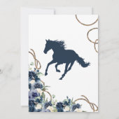 Charro Royal Navy Blue Floral Quinceanera Kaart (Achterkant)
