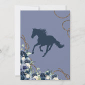 Charro Royal Navy Blue Floral Quinceanera Kaart (Achterkant)