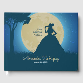 Charro Silhouette met Moon Quinceanera Gastenboek