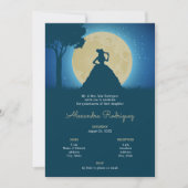 Charro Silhouette met Moon Quinceanera Kaart (Voorkant)