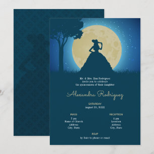 Charro Silhouette met Moon Quinceanera Kaart