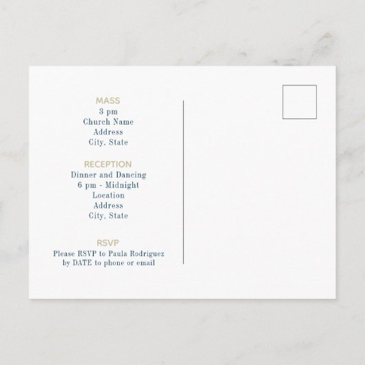 Charro Silhouette met Moon Quinceanera Uitnodiging Briefkaart (Achterkant)