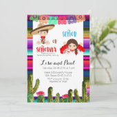 Charro Succulent Baby Gender onthulling Uitnodigin Kaart (Staand voorkant)