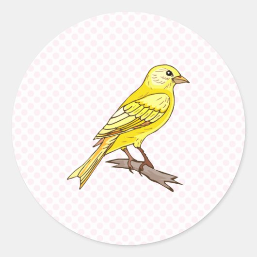 Charry Canary Ronde Sticker (Voorkant)
