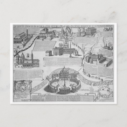 Charta Postalis Indulgentiae VII Ecclesiarum Urbis Briefkaart (Voorkant)