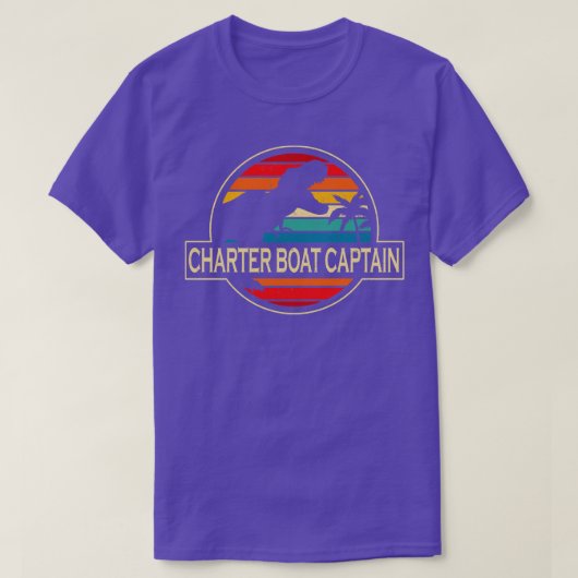 Charter Boat Kapitein Dinosaur T-shirt (Design voorkant)