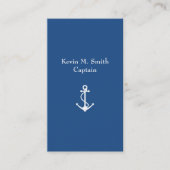 Charter Boot Kapitein Blauw en Wit Anker Visitekaartje (Voorkant)