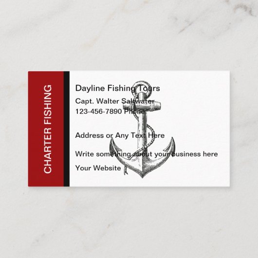 Charter Gevist Bootkapitein Visitekaartje (Achterkant)