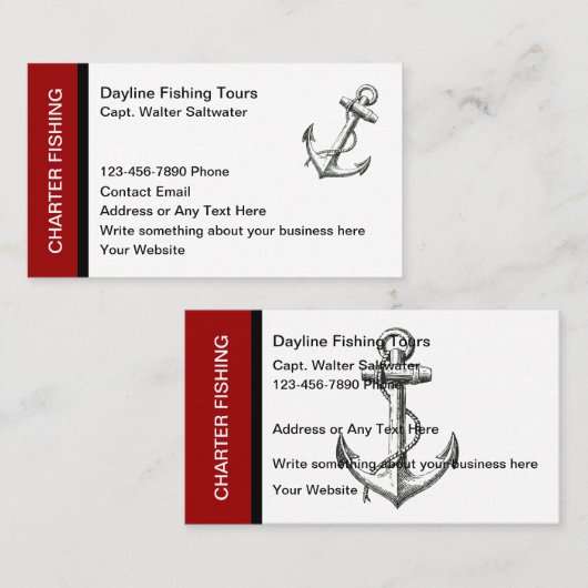 Charter Gevist Bootkapitein Visitekaartje (Voorkant / Achterkant)