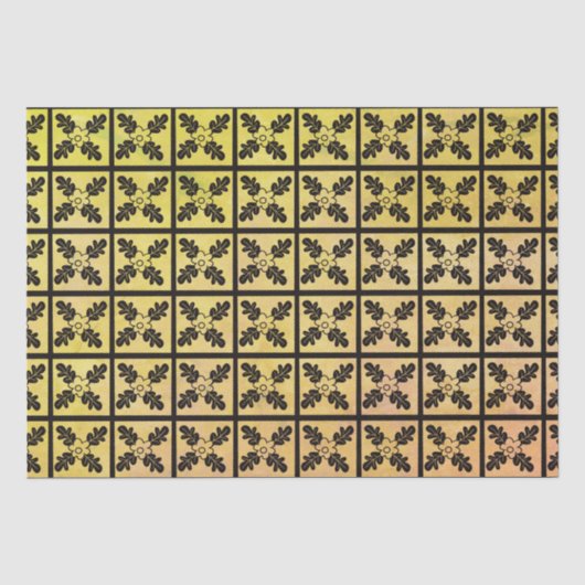 Charter Oak Quilt Woodblock Tissuepapier (Voorkant)