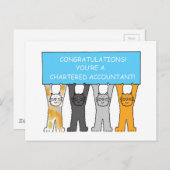 Chartered Accountant Gefeliciteerd Cartoon Cats Briefkaart (Voorkant / Achterkant)