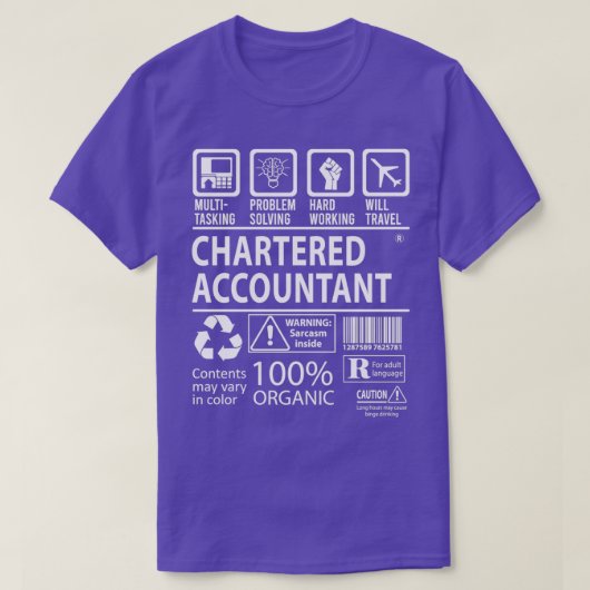 Chartered Accountant MultiTasking Certified Job Gi T-shirt (Design voorkant)