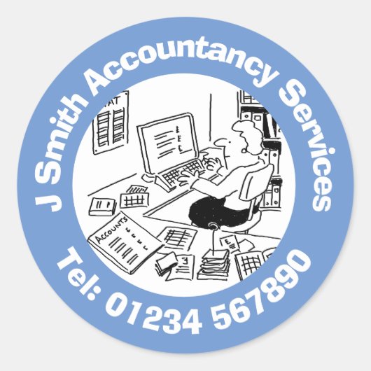 Chartered Accountants en Accountancy. Ronde Sticker (Voorkant)