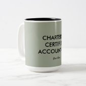 "Chartered Certified Accountant" Tweekleurige Koffiemok (Voorkant links)