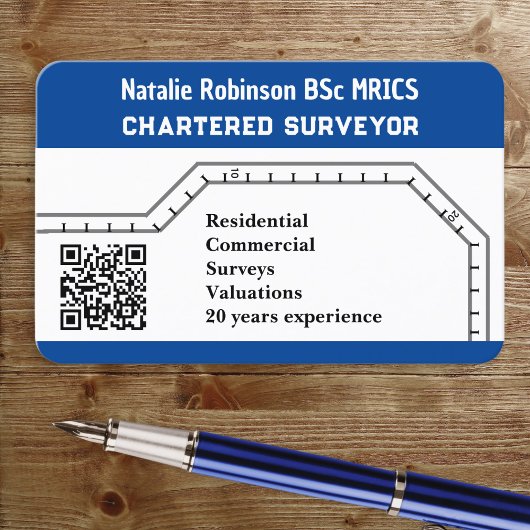Chartered Surveyor QR Code Moderne Sjabloon Visitekaartje