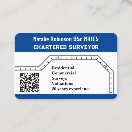 Chartered Surveyor QR Code Moderne Sjabloon Visitekaartje (Voorkant)