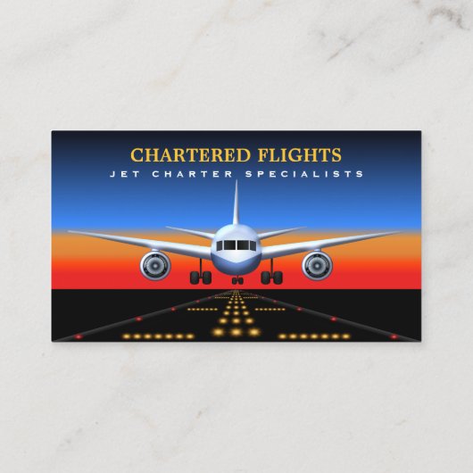 Chartervluchten Professionele piloot Visitekaartje (Achterkant)