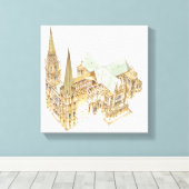 Chartres Cathedraal. Frankrijk Canvas Afdruk (Insitu (Houten vloer))