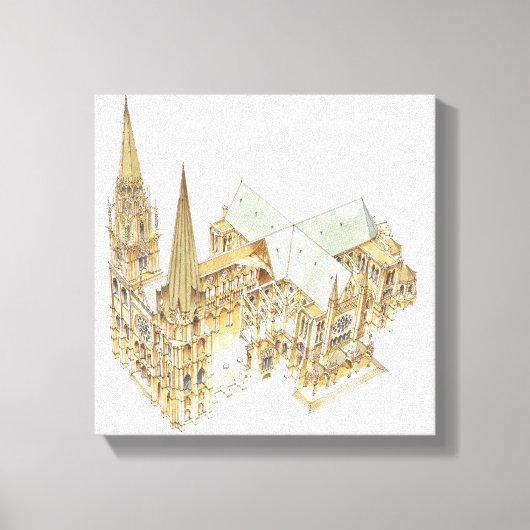 Chartres Cathedraal. Frankrijk Canvas Afdruk (Voorkant)