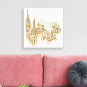Chartres Cathedraal. Frankrijk Canvas Afdruk (Insitu (Woonkamer))