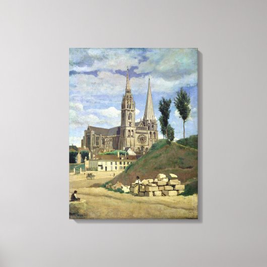 Chartres Cathedral, 1830 Canvas Afdruk (Voorkant)
