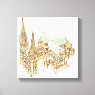 Chartres Cathedral Frankrijk Canvas Afdruk