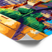 Chartres Frankrijk vintage reisillustratie Poster (Hoek)