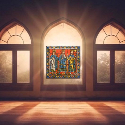 Chartres Glas-in-loodramen van het Leven van Jezus Raamsticker