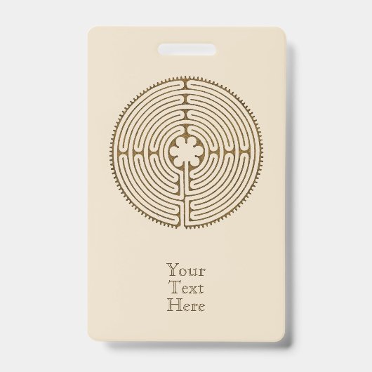Chartres Labyrint - Spiritueel Symbool Antiek 1 Badge (Voorzijde)