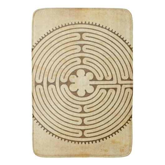 Chartres Labyrinth antiek stijl 1 + uw ideeën Badmat (Voorkant Verticaal)