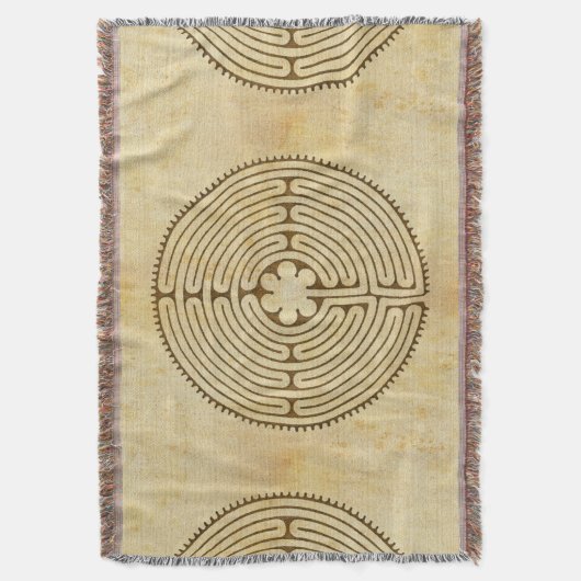 Chartres Labyrinth antiek stijl 1 + uw ideeën Deken (Voorkant Verticaal)