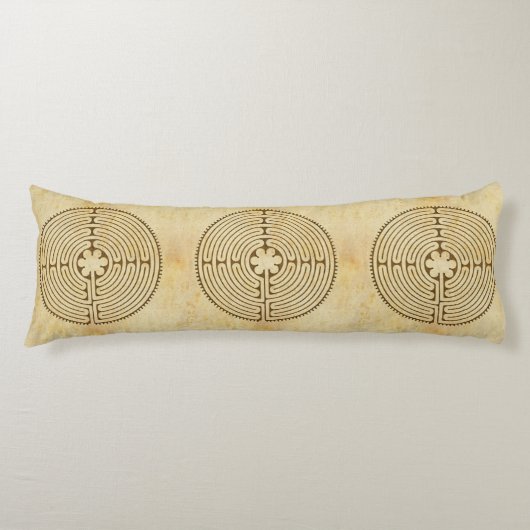 Chartres Labyrinth antiek stijl 1 + uw ideeën Lichaamskussen (Voorkant)
