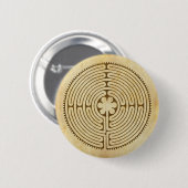 Chartres Labyrinth antiek stijl 1 + uw ideeën Ronde Button 5,7 Cm (Voorkant /achterkant)