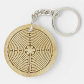 Chartres Labyrinth antiek stijl 1 + uw ideeën Sleutelhanger (Achterkant)