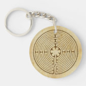 Chartres Labyrinth antiek stijl 1 + uw ideeën Sleutelhanger (Voorkant)
