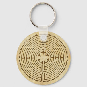Chartres Labyrinth antiek stijl 1 + uw ideeën Sleutelhanger