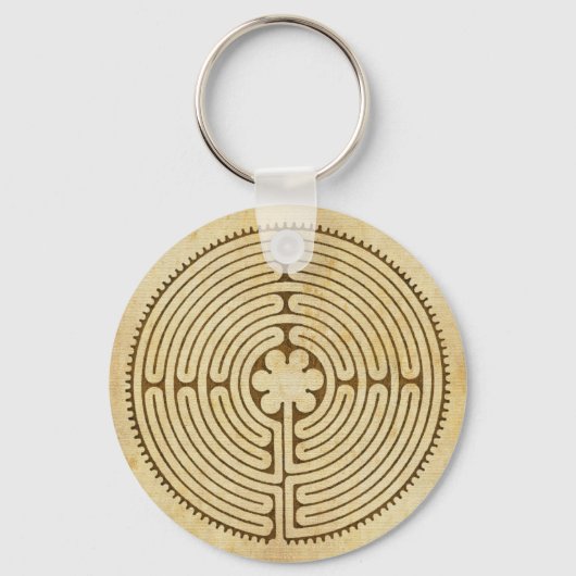 Chartres Labyrinth antiek stijl 1 + uw ideeën Sleutelhanger (Voorkant)