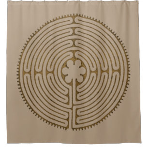 Chartres Labyrinth antiek stijl + uw ideeën Douchegordijn