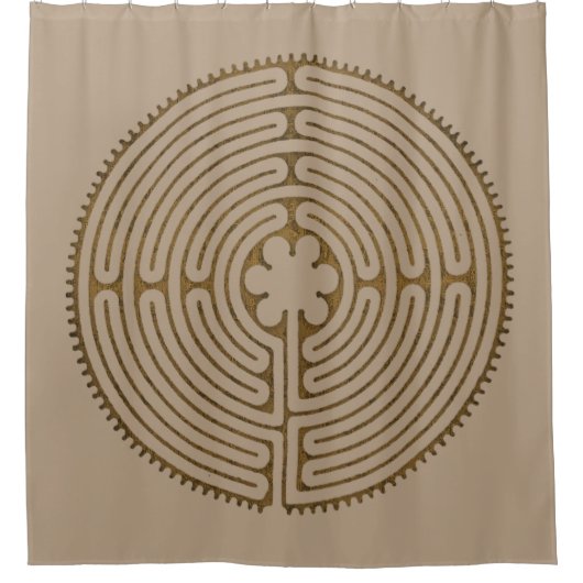 Chartres Labyrinth antiek stijl + uw ideeën Douchegordijn (Voorkant)