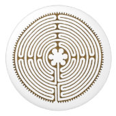 Chartres Labyrinth antiek stijl + uw ideeën Keramische Knop (Voorkant)