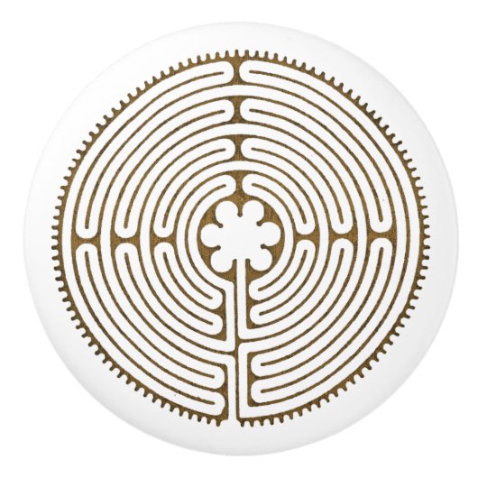 Chartres Labyrinth antiek stijl + uw ideeën Keramische Knop (Voorkant)