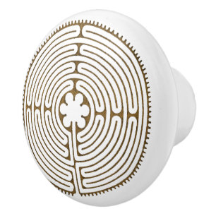 Chartres Labyrinth antiek stijl + uw ideeën Keramische Knop