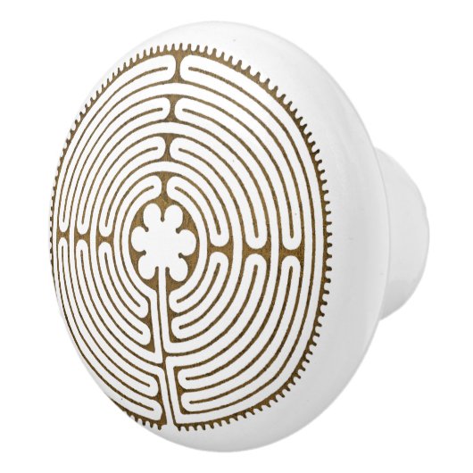Chartres Labyrinth antiek stijl + uw ideeën Keramische Knop (Rechts)