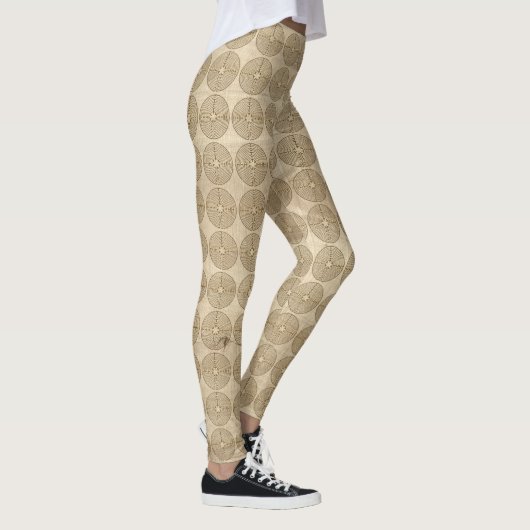 Chartres Labyrinth antiek stijl + uw ideeën Leggings (Rechts)