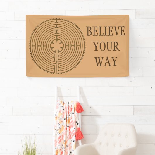 Chartres Labyrinth antiek stijl + uw ideeën Spandoek (Insitu)