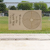 Chartres Labyrinth antiek stijl + uw ideeën Spandoek (Insitu)