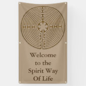 Chartres Labyrinth antiek stijl + uw ideeën Spandoek (Verticaal)