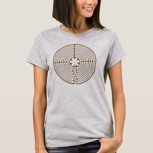 Chartres Labyrinth antiek stijl + uw ideeën T-shirt (Voorkant)