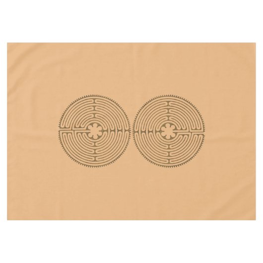 Chartres Labyrinth antiek stijl + uw ideeën Tafelkleed (Voorkant (Horizontaal))